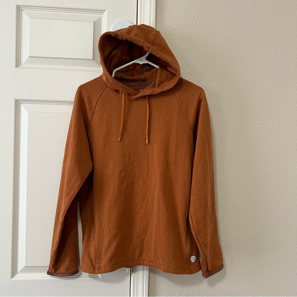 L.L. Bean Men’s Slightly Fitted Hoodie Brown Rust Pullover Small Style 513200